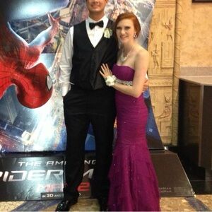 Hailey Logan Purple Prom Dress